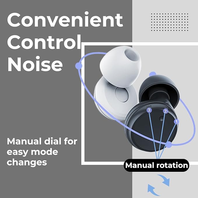 Adjustable Ear Plugs - 3 Noise Relief Modes,Tinnitus Relief for Ringing Ears Noise Reduction Earplugs for Concerts, Travel, Focus & Socializing loop'S earplugs,Space Black