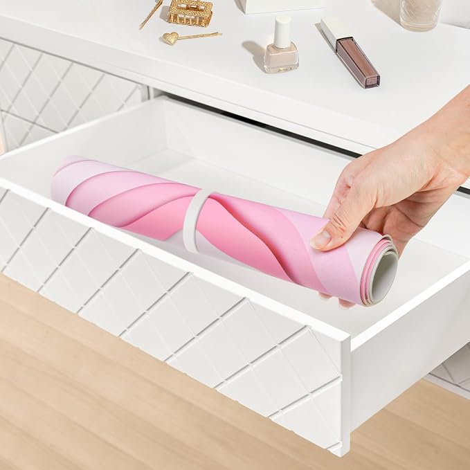 Dual-Sided Waterproof Synthetic Leather Makeup Mat for Desk, Makeup Station, Crafts, Multi-Use Scratch & Stain Resistant Surface Protector Pad for Vanity, Desktop, Craft Table (Simple)