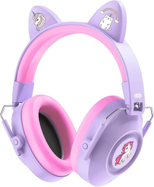 Dr.meter Kids Ear Protection Ear Muffs: 32dB SNR Noise Cancelling Headphones for Kids, Adjustable Noise Reduction Hearing Protection for Autism Sensory, Fireworks, Concert w/Fun Stickers