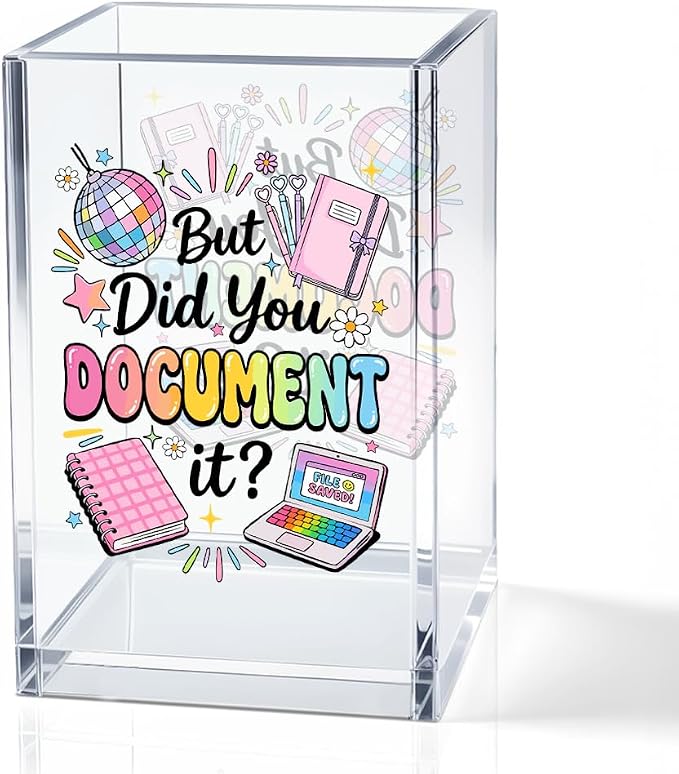 But Did You Document It Acrylic Pencil Holder Cup Gifts for Coworker | Pen Holder for Home Office Desk Accessories for Women Nurse HR, Funny Office Desk Pen Organizer, Marker Holder, Work Gifts