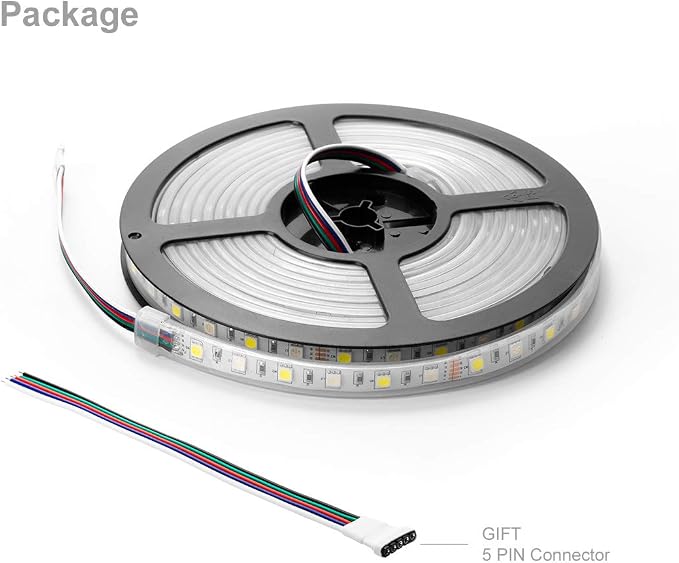 BTF-LIGHTING 5050 RGBW RGB+Cool White(6000K-7000K) 150RGB+150White LED Tape Light 5m 16.4ft 60LED/m Multi-Colored IP67 12mm Width FPCB DC12V for Bedroom Home Decoration(No Adapter or Controller)