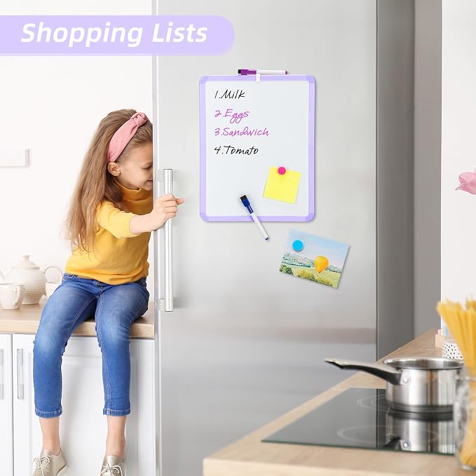 VUSIGN Small White Board Dry Erase, Purple