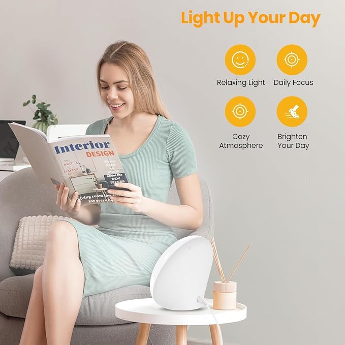 LASTAR Sun Lamp, 10,000 Lux Sunlight Lamp with 4 Color Temperatures & 5 Brightness & 1H Timer, Touch Control Daylight Lamp with Memory Function for Home