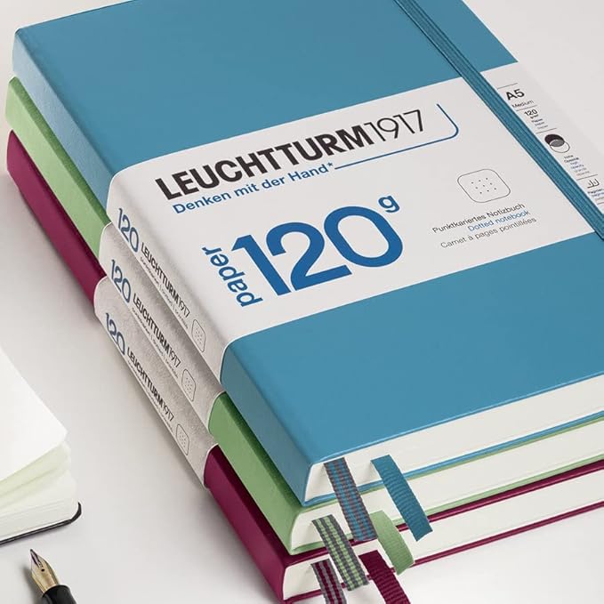LEUCHTTURM1917 - 120G Special Edition - Medium A5 Plain Hardcover Notebook (Black) - 203 Numbered Pages with 120gsm Paper