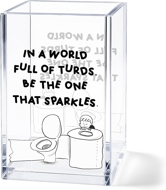 Funny Acrylic Pen Holder Cup, “Be the One That Sparkles” Desk Decor, Cute Pencil Holder Organizer, Coworker Gift, Office Desk Accessories