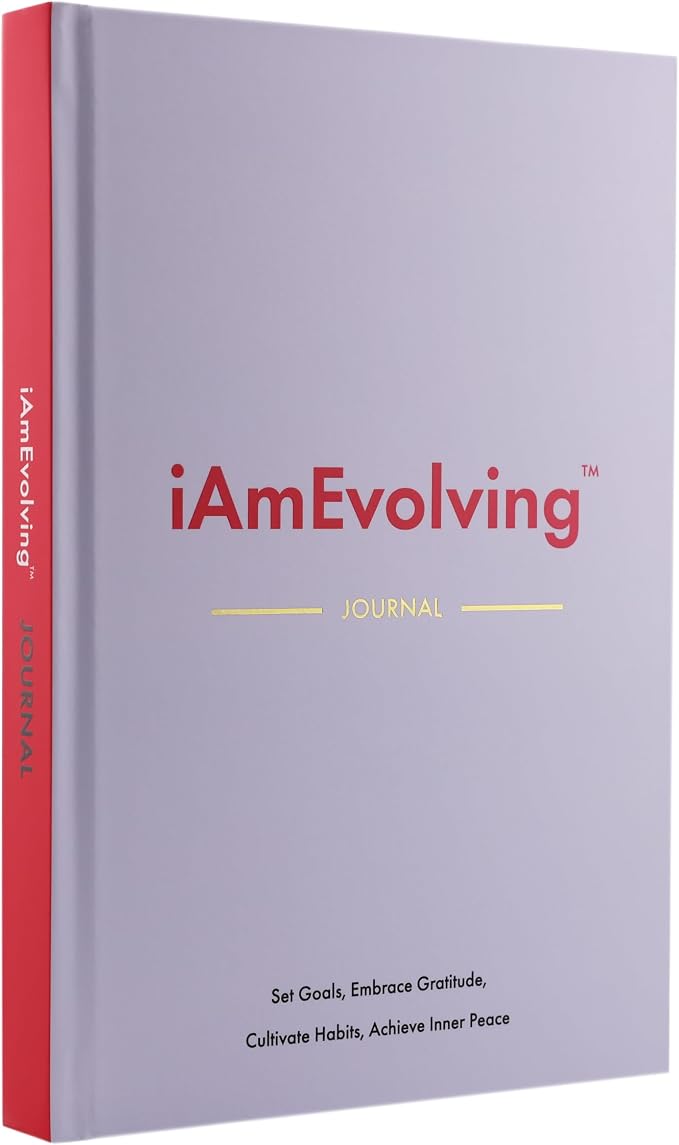 Daily Gratitude, Goal Setting & Habit Tracker Journal for Women & Men with 9-Point Emotional Wellness Scale — iAmEvolving™ 288-Page Hardcover Personal Growth Planner (Lavender Cover)