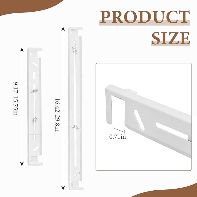 4 Pack Adjustable File Cabinet Rails, Metal Hanging File Folder Frame Cabinet Dividers Suitable for Cabinets with Drawer Thickness Less Than 0.71 Inches