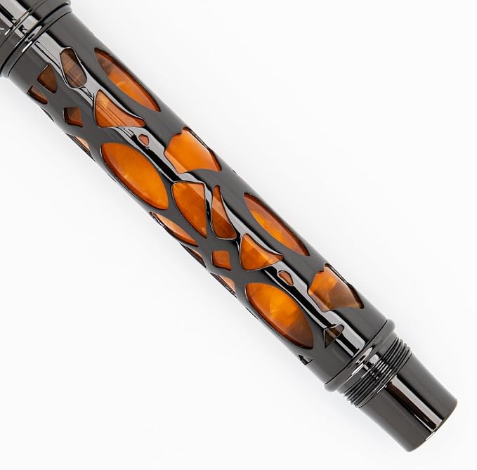 Conklin Endura Deco Crest Rollerball Pen in Orange with Rose Gold Accents – Refillable Rollerball Writing Instrument by Conklin Pen Company