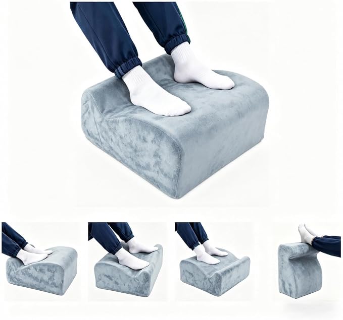 Foot Rest for Under Desk at Work, Ergonomic Footrest Multifunctional 3-Tier Foot Stool, Support Foot Pillow for Office Chair Gaming Chair Leg Elevation Pillow (Ivory, One Size)