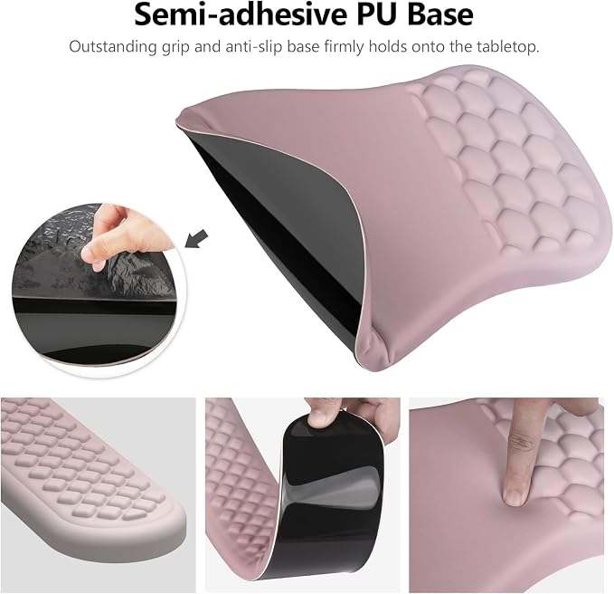 Mouse Pad Wrist Support, Laokiiy 2 in1 Keyboard Wrist Rest+ Ergonomic Mouse Pad, Non-Slip Wrist Rest for Computer Keyboard, Made Easy Typing & Relieve Wrist Pain(Gradient Pink)