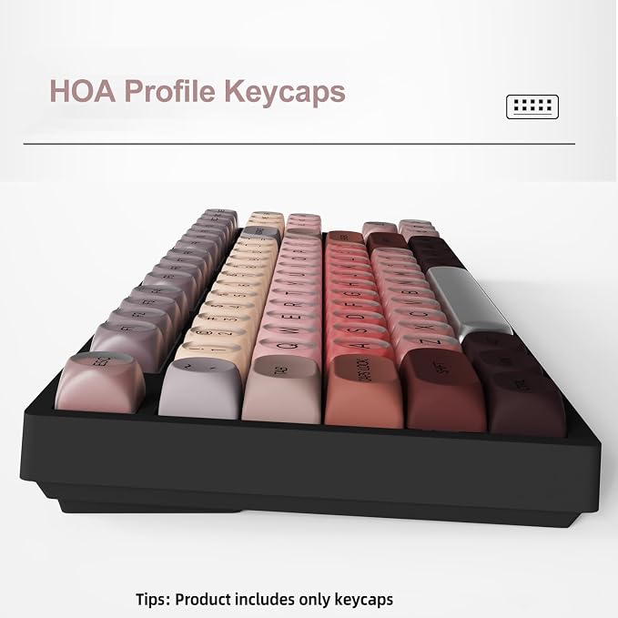 Fogruaden PBT Red Keycaps Set, HOA Profile Cute Custom Keycaps, Compatible with Cherry MX Switch 60% 65% 75% Mechanical Keyboards