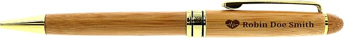 Custom Doctor Gifts Custom Pen Set EKG Gifts Personalized Engraved Natural Wood Pen and Case Set