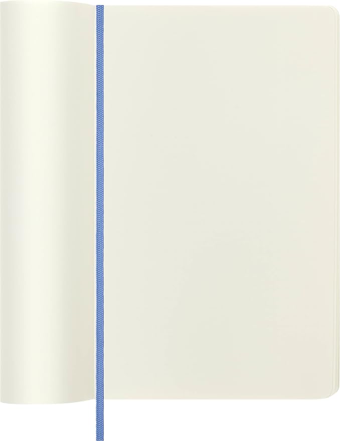 Moleskine Classic Notebook, Soft Cover, Large (5" x 8.25") Plain/Blank, Hydrangea Blue, 192 pages
