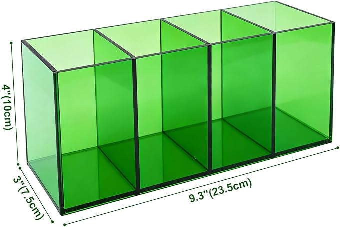 Pen Holder for Desk Neon Acrylic Pencil Holder Cup Makeup Brush Storage Organizer for Vanity, Turquoise Green