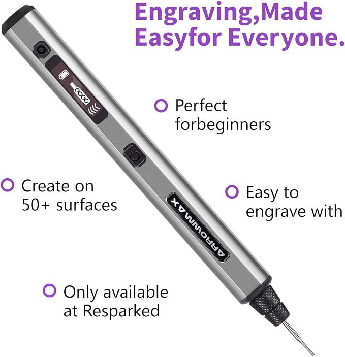 Mini Engraving Pen: Ultimate Cordless Portable Tool for Artists & DIYers - Engrave 50+ Surfaces - Beginner Friendly - Engraving Pen for Bead, Metal, Wood, Glass and Plastic