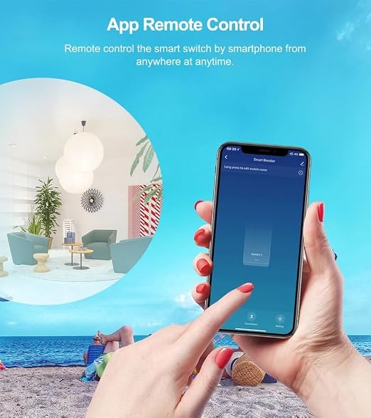 Tuya App Smart WiFi Control Switch, 30A Max Output,Add WiFi Remote to Lights, Lamps, Industrial Control and Security Fields,Compatible with Alexa