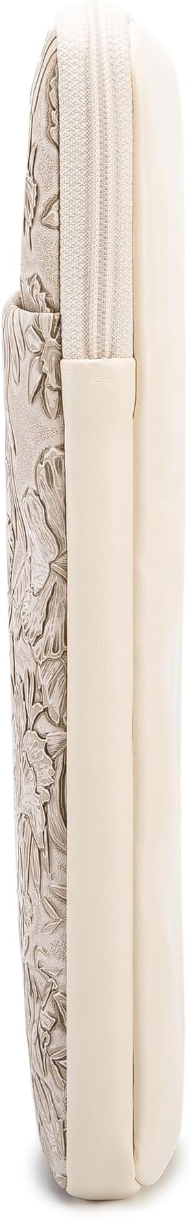 Kinmac 360° Protective Vertical Laptop Sleeve Case Cover Bag (Apricot Flower PU, 15 inch-15.6 inch)
