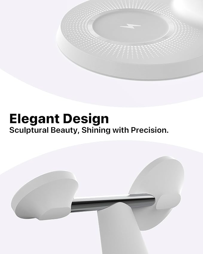 ZECHIN 3 in 1 Wireless Charging Station for Apple Devices with MagSafe | Charging for iPhone 17/Air/16/15/14/13, AirPods, Apple Watch, Weighted Stable Charging Stand, USB-C Adapter Included