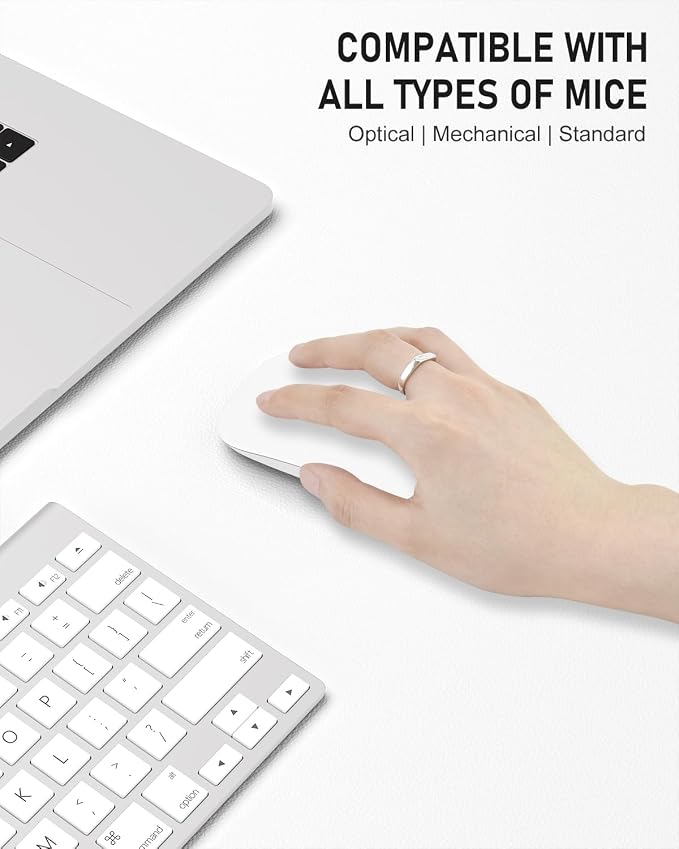 Desk Pad, 48" x 17" PU Leather Non-Slip Desk Mat Large Mouse Pad for Desktop, Waterproof Laptop Computer Writing Mat for Office, Home, Work, Gaming, White