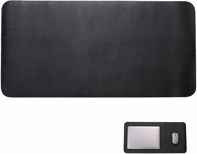 24" x 12" PU Leather Keyboard Pad Desk Protector Mat for Vanity Makeup Laptop Keyboard Mouse, Black