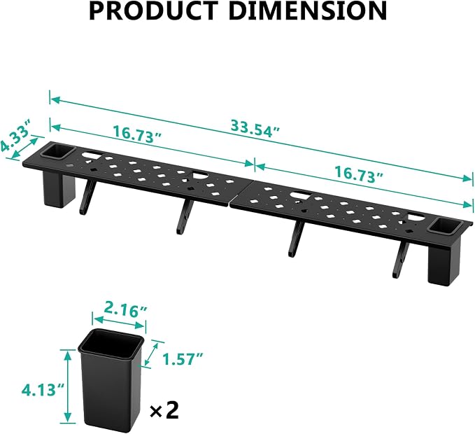 WALI Soundbar Mount, No Drilling TV Top Shelf with 2 Storage Boxes, Floating Monitor Shelves for Router, Cable Box, Game Console Storage, TV Remote Holder, Up to 5.5Lbs, 17.3"x4.3"(TSH004-2B), Black