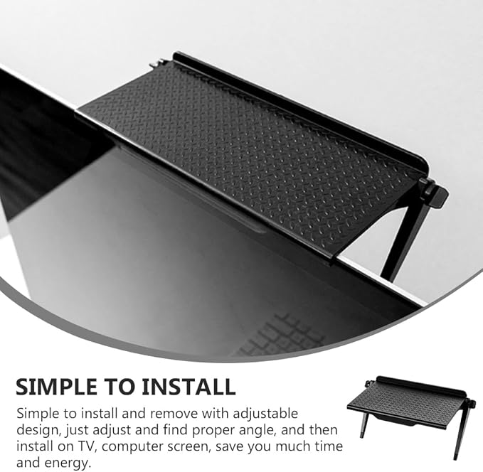 Multifunctional Desktop Storage Rack and Computer Screen Elevated Shelf, Plastic Monitor Stand with Tv Top Shelf for Home Office Organization and Workspace Accessories