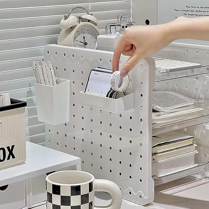 Desk Organizer, 3-Tier Desk Accessories & Workspace Organizers，Office Supplies with Pen Holder, Desk Organizer and Accessories for Home Office (White)
