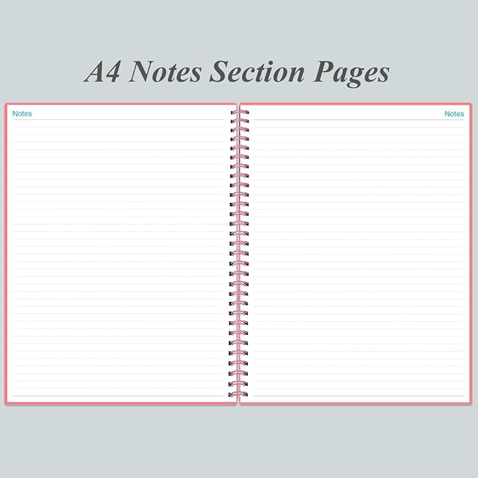 Undated Planner Pro - 8.5" x 11" Weekly & Monthly Planner to Achieve Goals & Increase Productivity, 12 Months Undated Agenda Daily Planner, Start Anytime, Pink