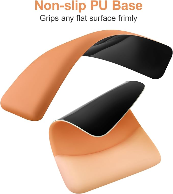 MOSISO Wrist Rest Support for Mouse Pad&Keyboard Set, Rectangular Ergonomic Mousepad Non-Slip Base Home/Office Pain Relief&Easy Typing Pad with Neoprene Cloth&Raised Silicone Lining, Cosmic Orange