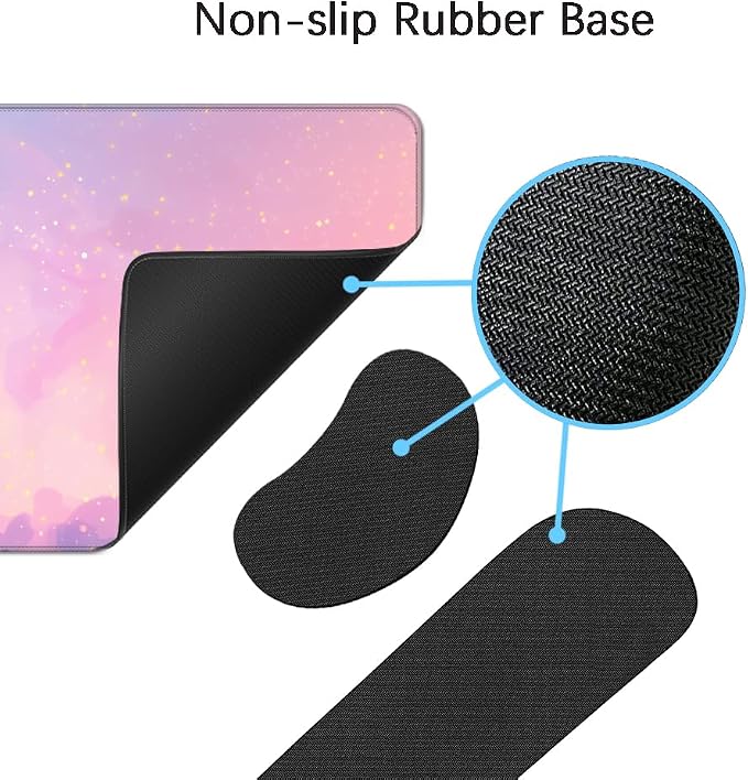 Desk Mat, Large Gaming Mouse Pad with Wrist Rest, 4 in1 XXL Mouse pad+Keyboard Wrist Rest+Mouse Pad Wrist Support+Cup Coaster Set, Ergonomic Desk Pad for Home Office,Pink Castle