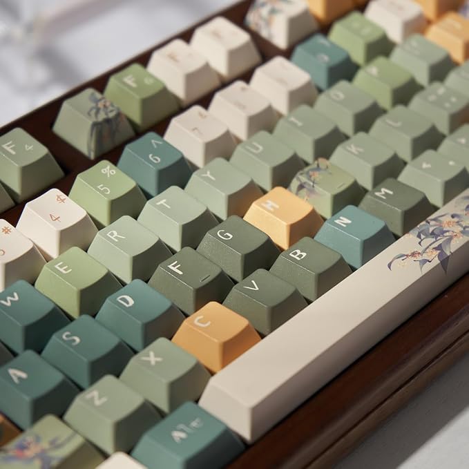 152 Keys Green Keycaps PBT Dye Sub Cherry Profile Keycaps Fit for 61/64/87/104/108 Cherry Mx Switches Mechanical Keyboard