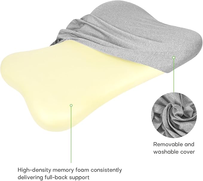 Back Support for Office Chair, 24" Full Back Memory Foam Cushion | No Forward Push Design • Lumbar & Back Pain Relief • Extended Upper Back & Neck Comfort • Dual Adjustable Straps