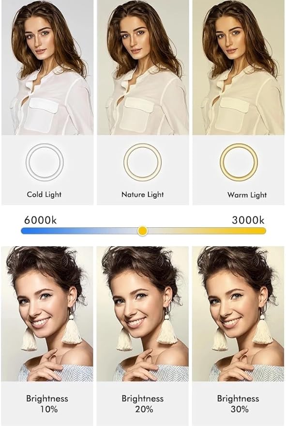 IK Multimedia 10" Selfie Ring Light with 3 Color Modes & 11 Brightness Levels, LED Circle Light for TikTok, Makeup, YouTube, Zoom, Video Recording & Photography, Fits UNC 1/4” Standard Tripod