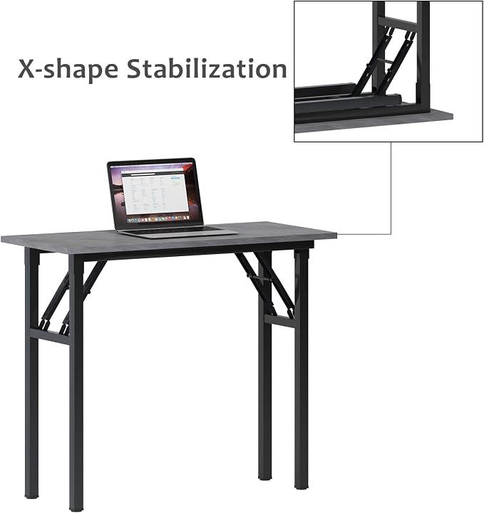 Need Small Desk, 31.5 x 15.7 Inches No Assembly Foldable Writing Table,Sturdy and Heavy Duty Folding Computer Desks for Small Space/Home Office/Dormitory AC5LB(80 * 40)
