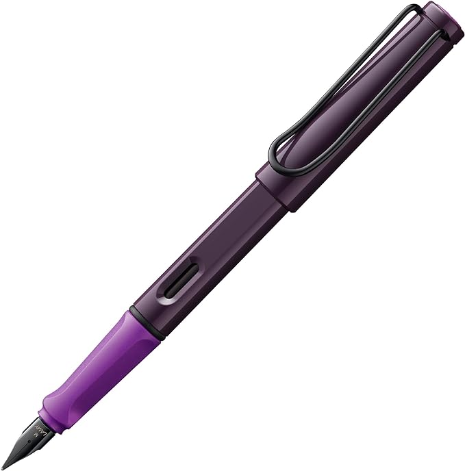 LAMY safari violet-blackberry - Fountain Pen with ergonomic grip & black steel nib in size EF - ideal for any Writing & Calligraphy - including LAMY T 10 blue cartridge - Right-Handed