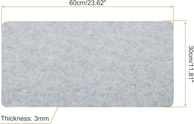 PATIKIL 24"x12" Desk Mat Protector, Felt Dual Side Mouse Pad Writing Mat for Office Home, Light Gray