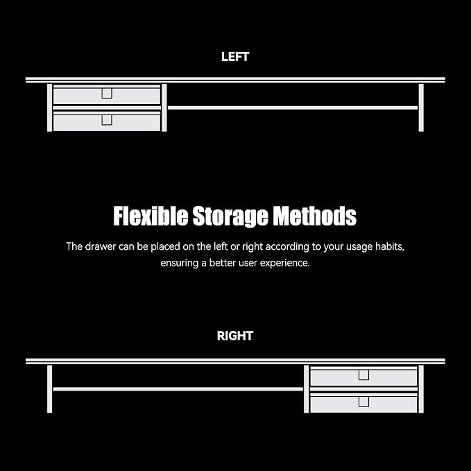 FENSULN Dual‑Tier Monitor Stand Riser with Drawers, Desktop Organizer Shelf Storage for Computer Screen 2 Monitors, Supports for PC Computer Monitor, Printer, Heavy TV Riser Brown and Black
