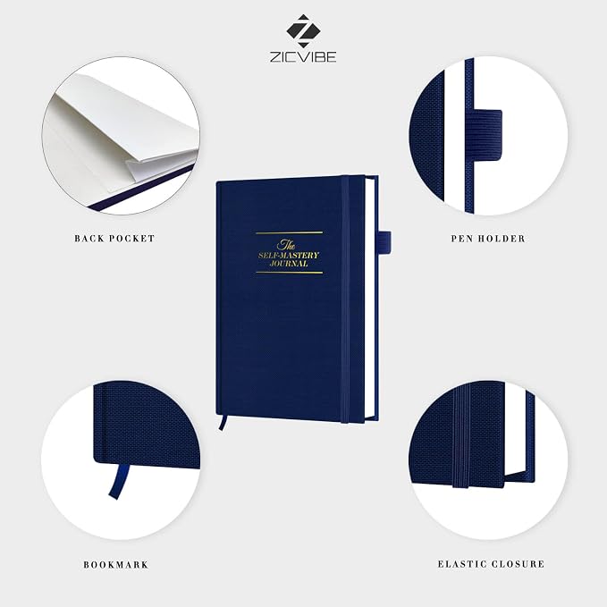 Self-Mastery Journal for Men & Women - Gratitude Journal for Daily Reflection, Mindfulness, and Self-Care - Guided Manifestation Journals - Inspirational Goal Journals with Pen Holder