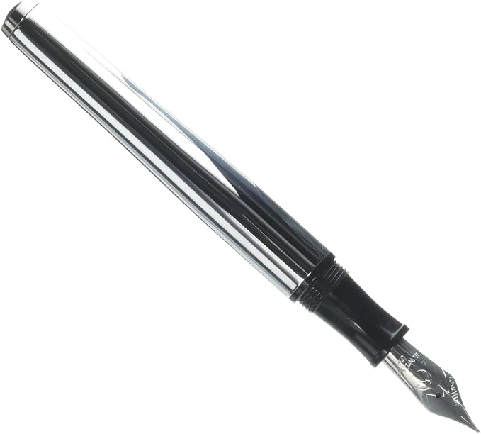 Monteverde USA Aldo Domani Italia Fountain Pen Mirror Chrome - Fine Nib - Luxury Writing Pen - Italian Design - JoWo Stainless Steel Nib - Smooth Ink Flow - Refillable - Gift Box Included
