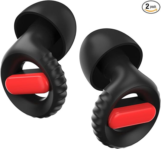 Ear Plugs for Sleeping,30db Noise Reducing Earplugs with 8 Eartips and Carry Case,Reusable earplugs for Sleep,Focus,Snoring,Shooting,Motorcycle,Airplanes,Musicians. (Red, L-M-S-XS)