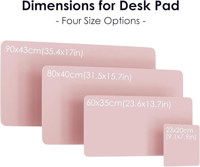 Leather Desk Pad Protector, Waterproof Mouse Pad, PU Desk Mat, Office Desk Cover, Desk Writing Mat for Office/Home/Work/Cubicle (Light Pink) 9x8 in