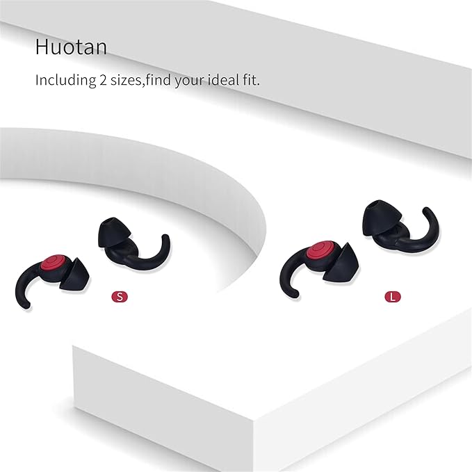 Ear Plugs for Sleeping Noise Cancelling Silicone Earplugs Noise Reduction, 2 Pairs Ear Plugs for Sleeping Reusable Noise Sound Blocking Earplugs for Sleep,Snoring,Concerts,Focus,Flight (red)