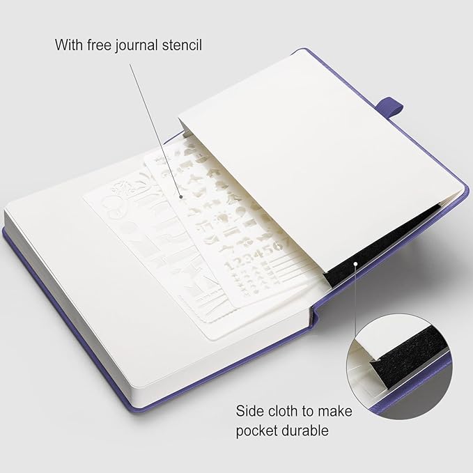 AHGXG Dotted Journal - 320 Numbered Pages Dot Grid Notebook A5 Thick Journal, 100gsm Thick Dotted Paper, Leather Hardcover,Inner Pocket, 5.75'' × 8.38'', Light Green