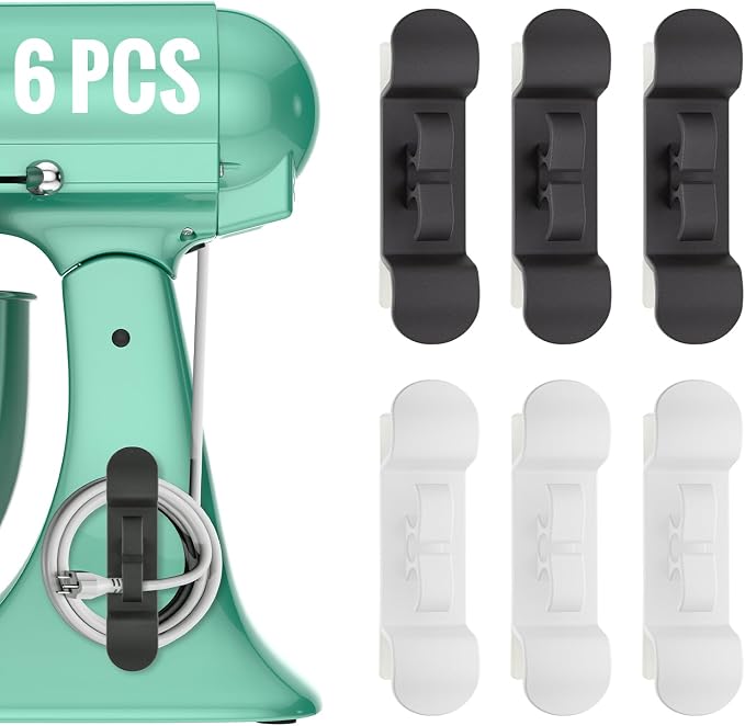Daisyhome 6PCS Cord Organizer for Appliances, Upgraded Appliance Cord Wrap | Cord Holder Stick on Pressure Cooker, Coffee Maker, Air Fryer and Blender