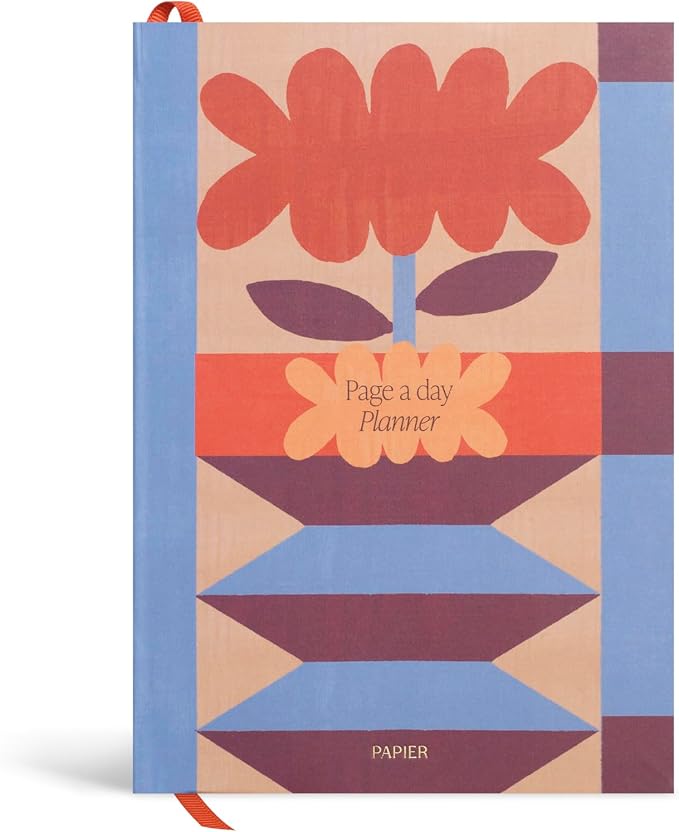 Papier Floral Softcover Undated Page a Day Planner | Write Lists, Notes, Goals, Tasks, Dates, Ideas, Meetings & Appointments | Improve Personal or Work Life Productivity | Great Gift | A5 Size