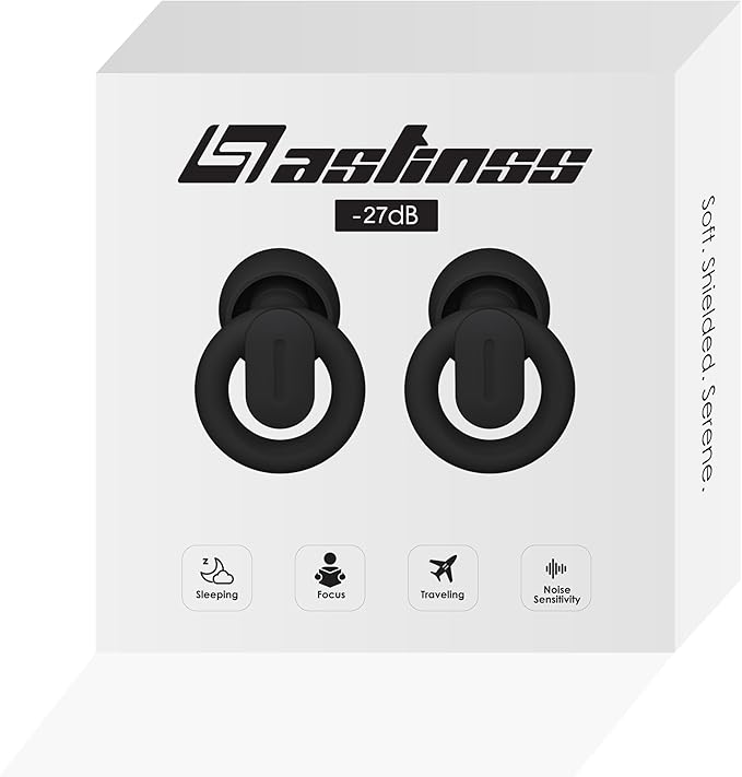 High-Fidelity Noise Reduction Earplugs – 27 dB NRR Reusable Silicone Ear Plugs for Sleeping, Travel, Concerts, Work & Study – Comfortable Hypoallergenic Ear Protection with Carry Case