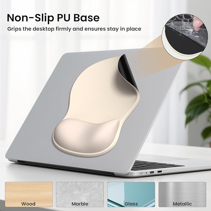AKIT Ergonomic Mouse Pad and Keyboard Wrist Rest Set,Memory Foam,Apricot | Ergonomic Wrist Support for Typing and Gaming Gel Mouse Pad with Smooth Glide,Apricot Color Fits Home Decor,Reduces Fatigue