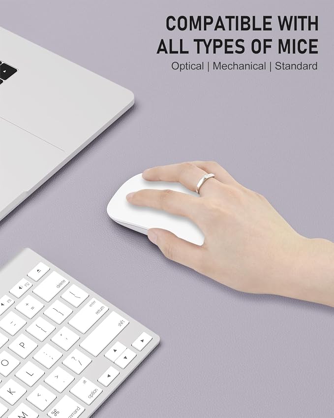 Desk Pad, 35.5" x 17" PU Leather Non-Slip Desk Mat Large Mouse Pad for Desktop, Waterproof Laptop Computer Writing Mat for Office, Home, Work, Gaming, Gray Pink