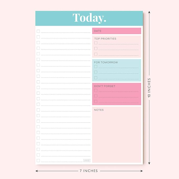 Sweetzer & Orange Daily Planner 2026, Undated Planner To Do List Notepad. 7x10” Day Schedule Logbook. Checklist Productivity Organizer, Work Notebook, Academic Journal, Daily To-Do List Logbook