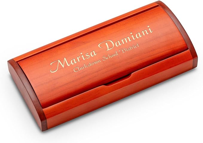 Executive Gift Shoppe | Custom Engraved Diamond Cut Ballpoint Pen & Wood Box Set